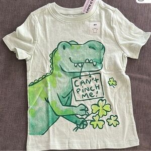Old Navy Kids Dinosaur Tee can’t pinch me Saint Patrick’s day - Light Green 4T